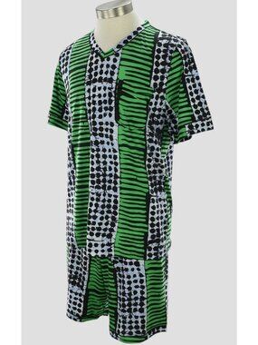 COSABELLA Men Green BELLA V Neck Short Sleeve Shirt Short Pajama Set MEDIUM NWT